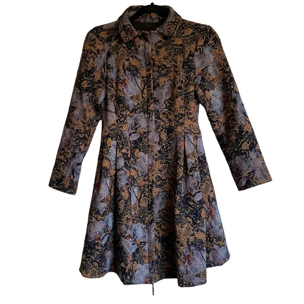 Nanette Lepore Floral Tapestry Coat Size 0 - Picture 2 of 14